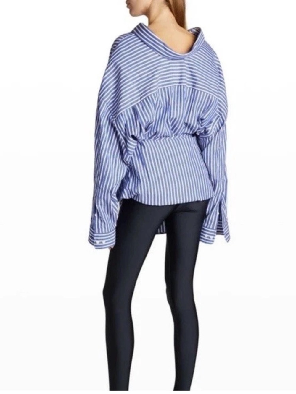 NWT Balenciaga Unisex Oversized Stripped Poplin Shirt Runway Size 3 $1,350 Auth - Picture 4 of 12